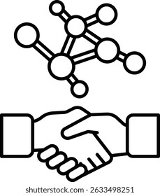 Um aperto de mão entre duas pessoas é mostrado em uma imagem em preto e branco. Conceito de colaboração e parceria entre os dois indivíduos