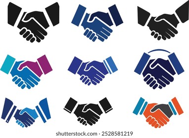 Apretón de manos entre dos personas silueta Ilustración vectorial