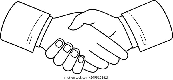 A handshake between two people.The handshake is a symbol of trust and agreement