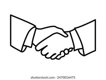 Handshake black icon to conclude a deal.