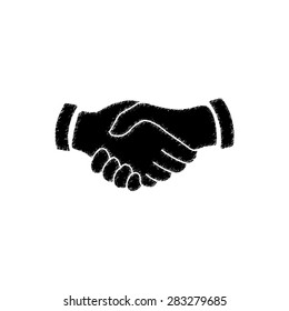 handshake - black vector icon