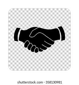 handshake  - black vector icon