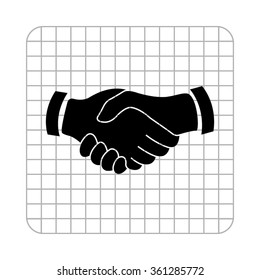 handshake -  black vector icon
