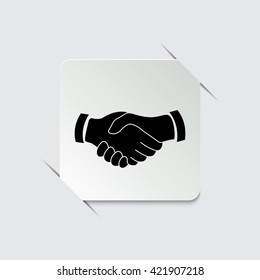 handshake  - black vector icon