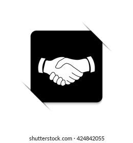 handshake  - black vector icon