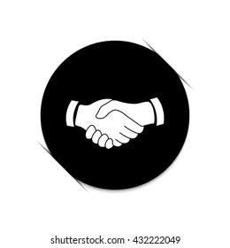 handshake -  black vector icon