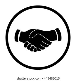 handshake  - black vector icon