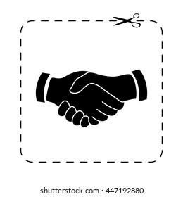 handshake  - black vector icon