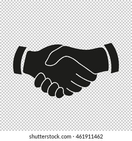 handshake  - black vector icon