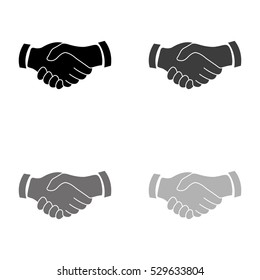 handshake  - black vector icon