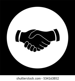 handshake  - black vector icon