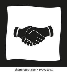 handshake  - black vector icon