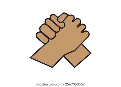 Conjunto de iconos de Vector negro apretón de manos.