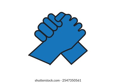 Handshake conjunto de ícones de vetor preto.