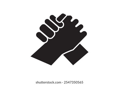 Schwarzer Handshake-Vektorsymbol.