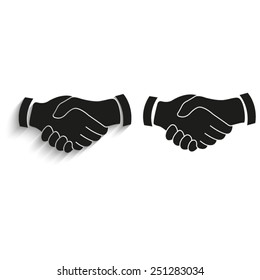 handshake - black vector icons