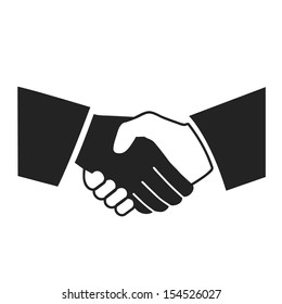 handshake black web icon. vector illustration