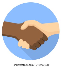 handshake black and white shaking hands flat design vector graphic icon