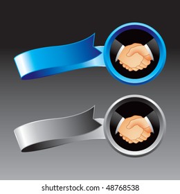 handschüttelblaue und graue Bänder