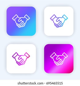 Handshake bright purple and blue gradient app icon