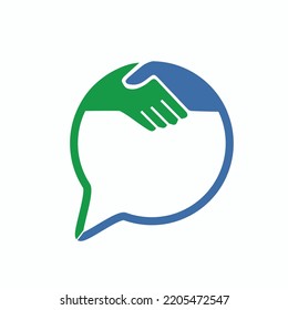 handshake bubble Speech bubbles with shaking hands

