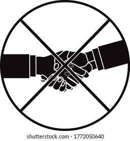 A handshake or business deal between two people of a different race. Racial equality. All people are equal. Vector EPS 10. flat icon black