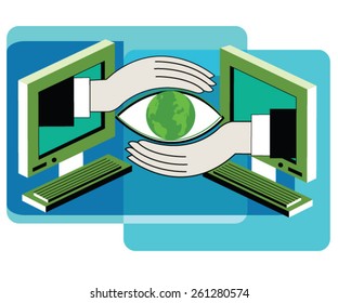 Handshake, business. Flat design