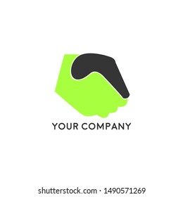 Handshake business logo - two hands make a deal on white background. Cooperation, partnership and agreement vector icon