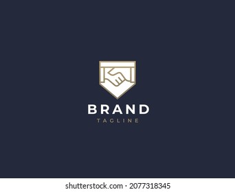 Handshake business logo. Vector design template.