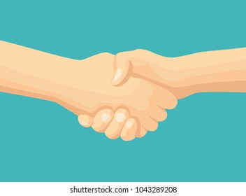 Handshake of business partners. Hand shake, agreement, good deal, partnership concepts. Modern flat design graphic elements. Vector illustration.