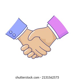 Handshake of business partners, successful deal concept cartoon vector illustration isolated white background