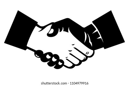 Handshake of business partners vector icon. Shake hands for successful deal