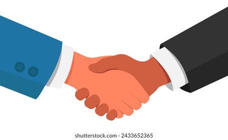 Handshake of business partners. Business handshake. Vector illustration. Flat design.	
