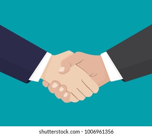 Handshake of business partners.Vector flat style illustration.