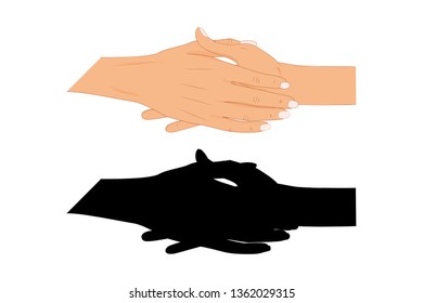 Handshake of business partners.Vector flat style illustration.