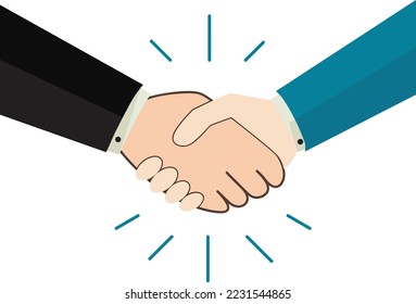 Amortiguamiento de manos de socios comerciales.Ilustración de estilo plano vectorial
