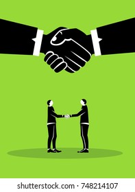 Handshake businessmen making a deal
