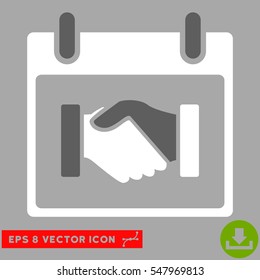 Handshake Calendar Day icon. Vector EPS illustration style is flat iconic bicolor symbol, dark gray and white colors.