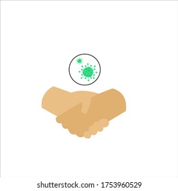 Handshake can be spread Coronavirus Vector Illustration