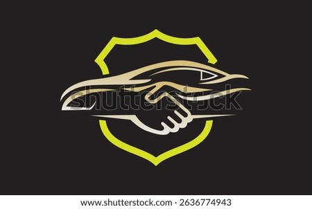 Handshake Car Logo Vector Illustration