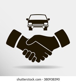 handshake and car vector icon