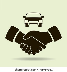 handshake and car vector icon
