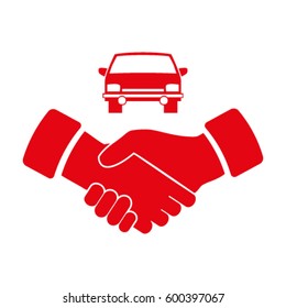 handshake and car vector icon
