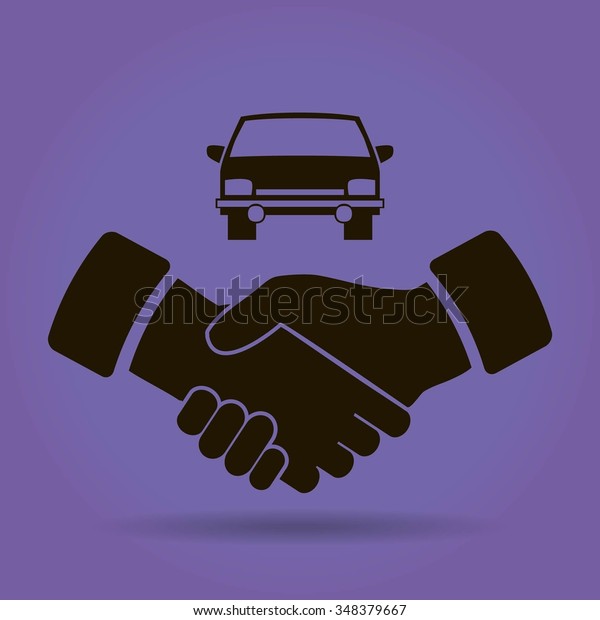 handshake and car vector\
icon