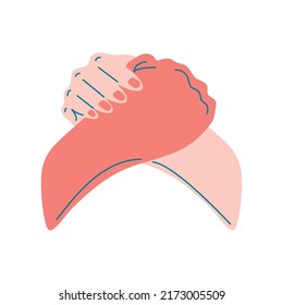 handshake cartoon icon isolated flat