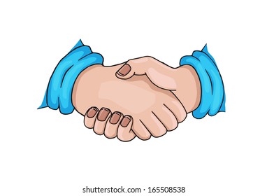 handshake. cartoon style.