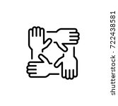 Handshake in circle icon vector