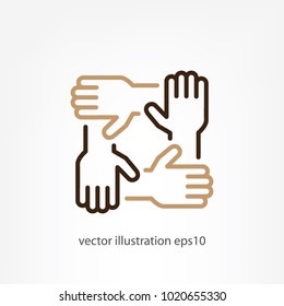 Handshake in circle icon vector