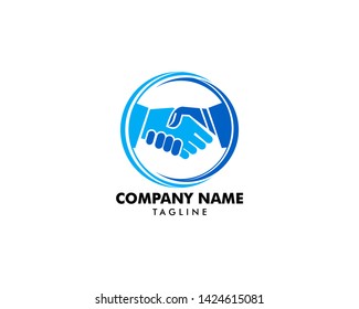 Handshake in Circle Logo Template