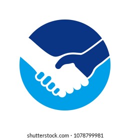 Handshake Circle Symbol Logo Design